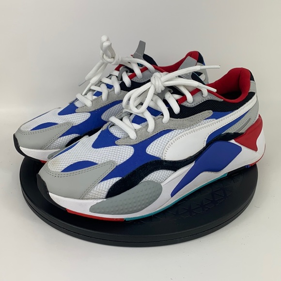 Puma Other - Puma RS-X3 Puzzle White/Red/Blue Athletic Shoes 371570-05 Men's Size 9.5